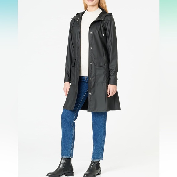 NWT Rains Curve W Rain Jacket in Slate Size Large - Picture 3 of 15